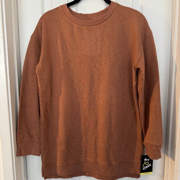 NWT Art Class Girl's Crewneck Pullover Sweatshirt, Size L (10/12), Blush Brown - Picture 1 of 16